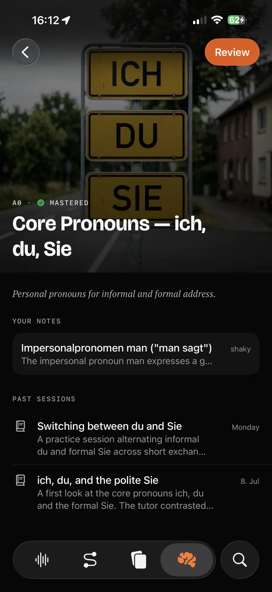 A grammar topic compiled from your own sessions